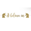 Magical Unicorn Gold Glitter Ribbon Letter Banner