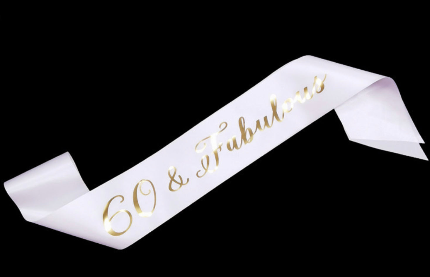 60th & Fabulous Sash White Gold