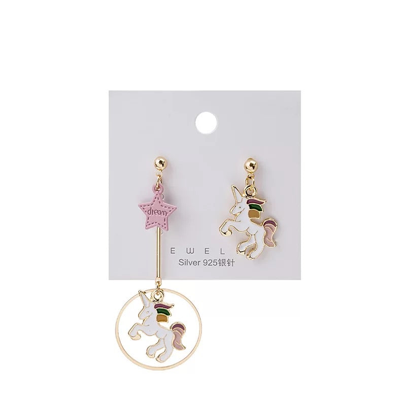 Unicorn with Pink Star Un-Match Earring