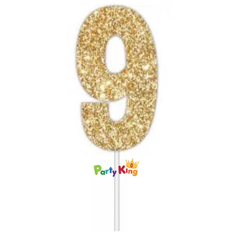 Glitter Cake Topper Gold No.9