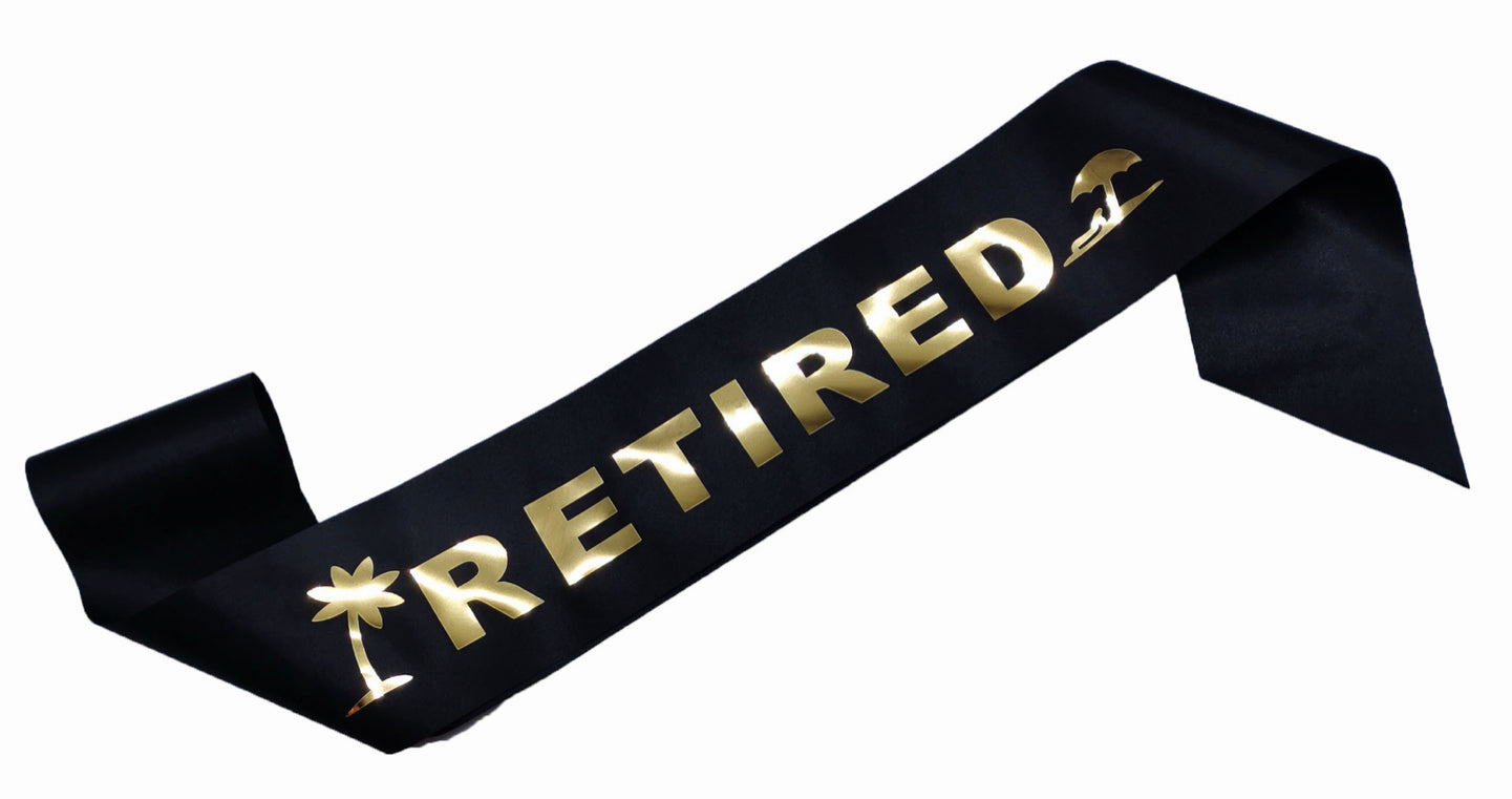 Retired Sash Black Gold