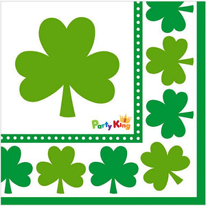 St Patrick’s Day Lucky Shamrocks Beverage Napkins