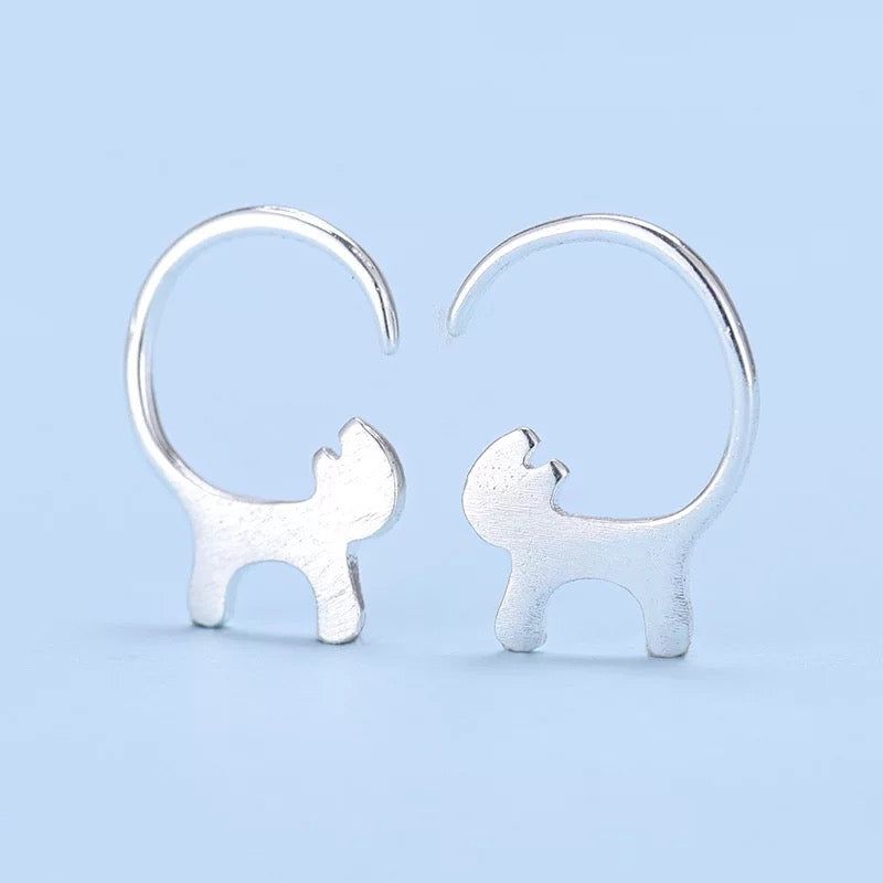 925 Silver Earring Cat