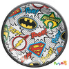 Justice League Heroes Unite 17cm Round Black Paper Plates