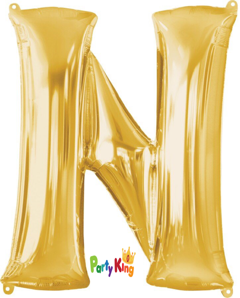 Gold Letter “N” Foil Balloon 16” (35cm)