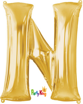 Gold Letter “N” Foil Balloon 16” (35cm)