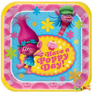 Trolls 17cm Square Paper Lunch Plates