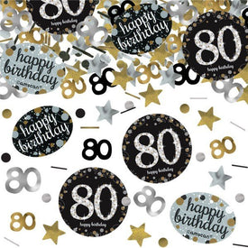 80th Confetti Sparkling Gold