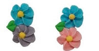 Edible Sugar duo flower blue purple