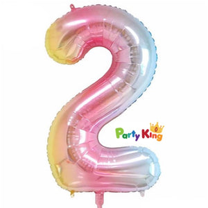 Pastel Rainbow “2” Numeral Foil Balloon 86cm (34”)