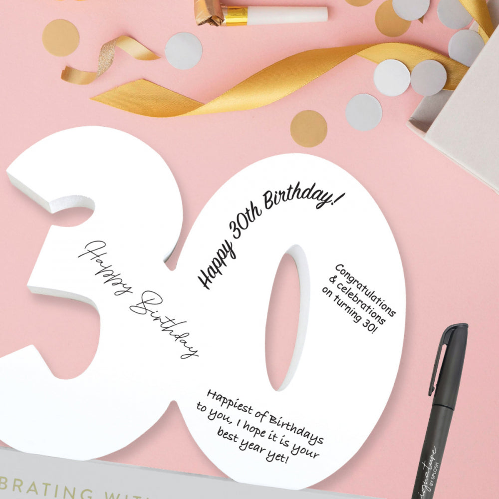 30th Wooden Signature Number