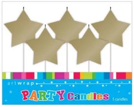 Gold Stars Candle Set 5pc