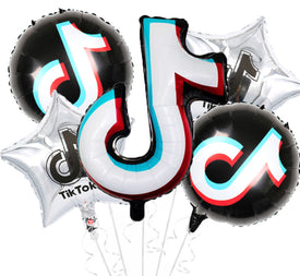 Tik Tok Foil Balloon Bouquet Set 5pc