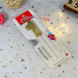 Metallic Number 1 Gold Candle