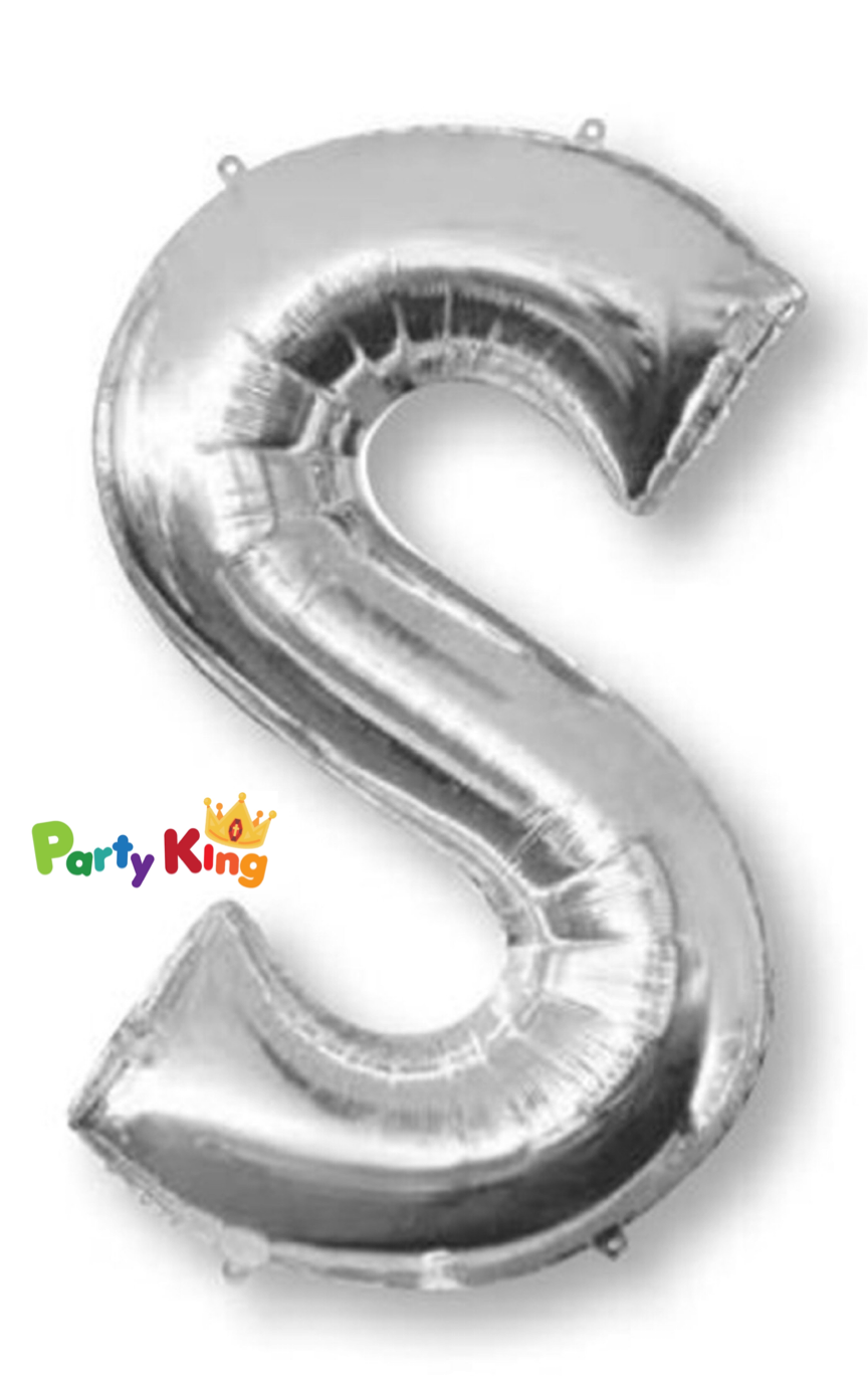 Silver Letter “S” Foil Balloon 16” (35cm)