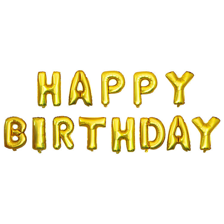 Happy Birthday Foil Balloon Gold