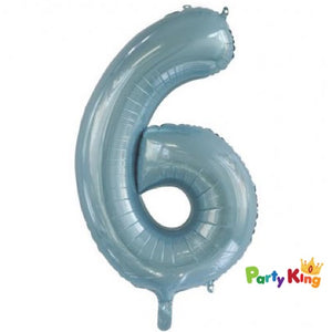 Pastel Blue “6” Numeral Foil Balloon 86cm (34”)