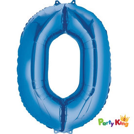 Bright Blue “0” Numeral Foil Balloon 86cm (34”)
