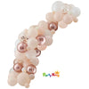 Baby In Bloom Peach White & Rose Gold Confetti Balloons Garland