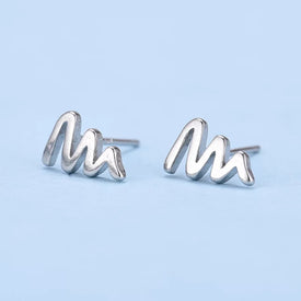 925 Silver Ear Stud Heart Beat