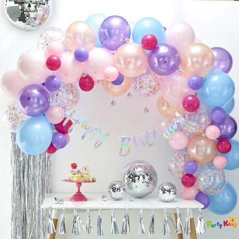 Image of Balloon Garland Arch Pearl Pastel Balloons