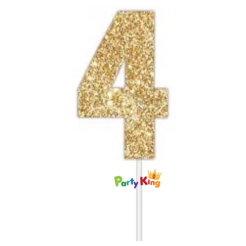 Glitter Cake Topper Gold No.4