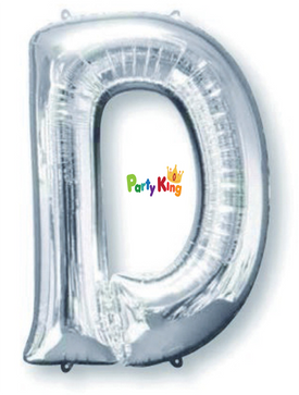 Silver Letter “D” Foil Balloon 16” (35cm)