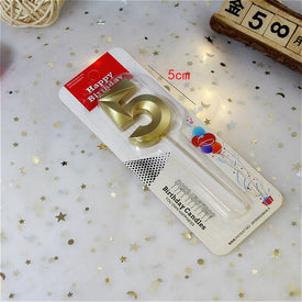 Metallic Number 5 Gold Candle