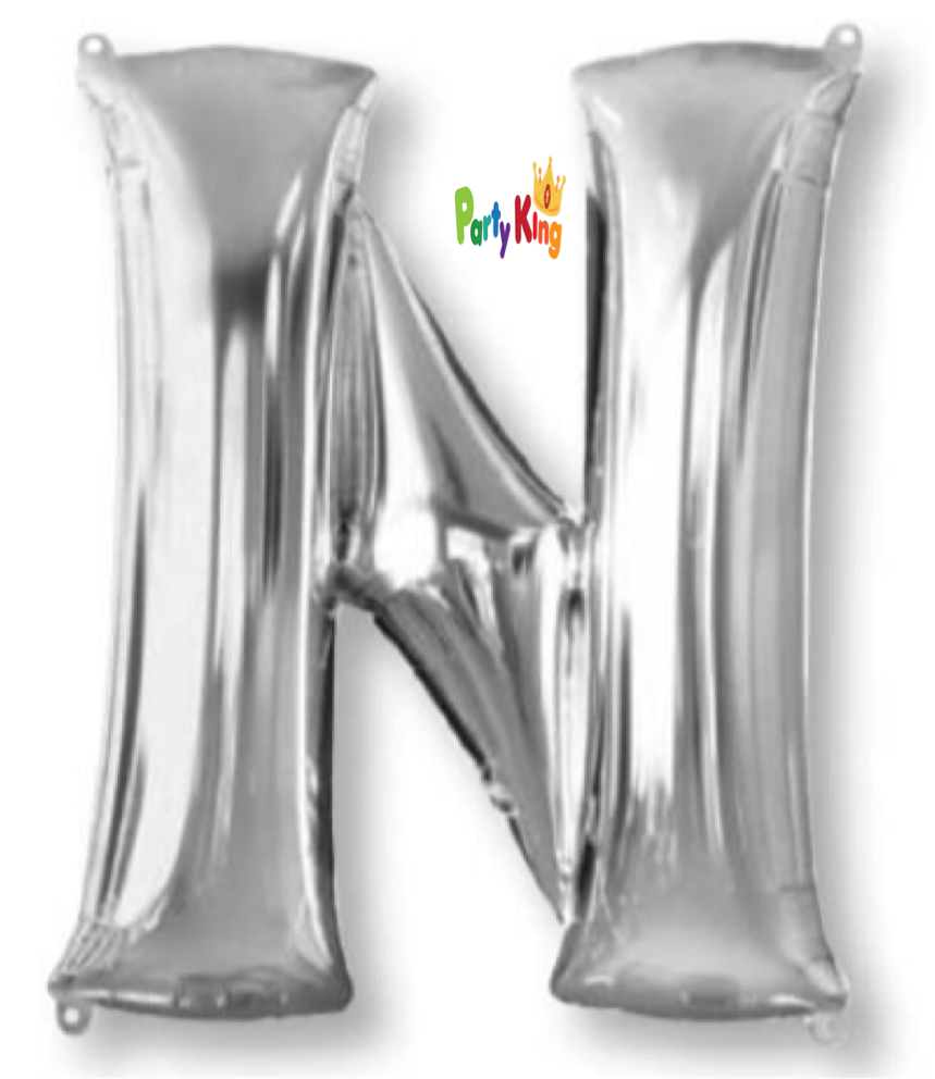 Silver Letter “N” Foil Balloon 16” (35cm)