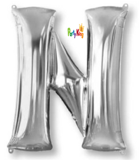 Silver Letter “N” Foil Balloon 16” (35cm)