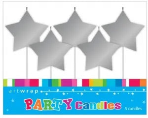 Silver Star Candle Set 5pc