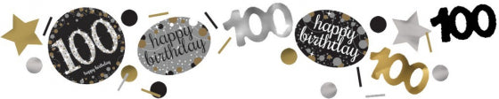 100th Confetti Sparkling Gold
