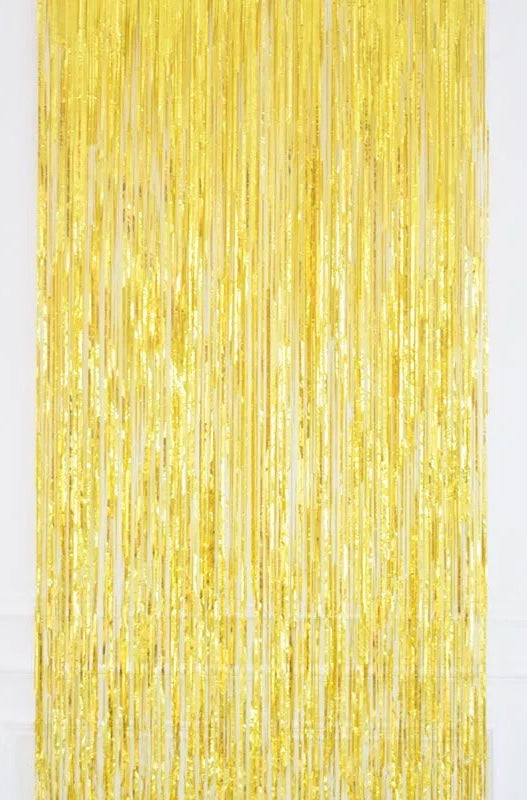 Tinsel Curtain Backdrop Gold 1x3M
