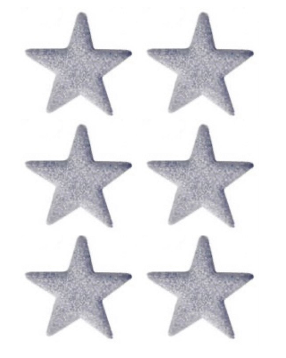 Edible sugar icing shimmer stars silver 