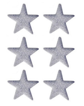 Edible sugar icing shimmer stars silver 