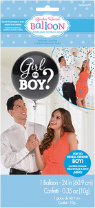 Gender Reveal Girl Or Boy? Latex Balloon With Confetti Kit