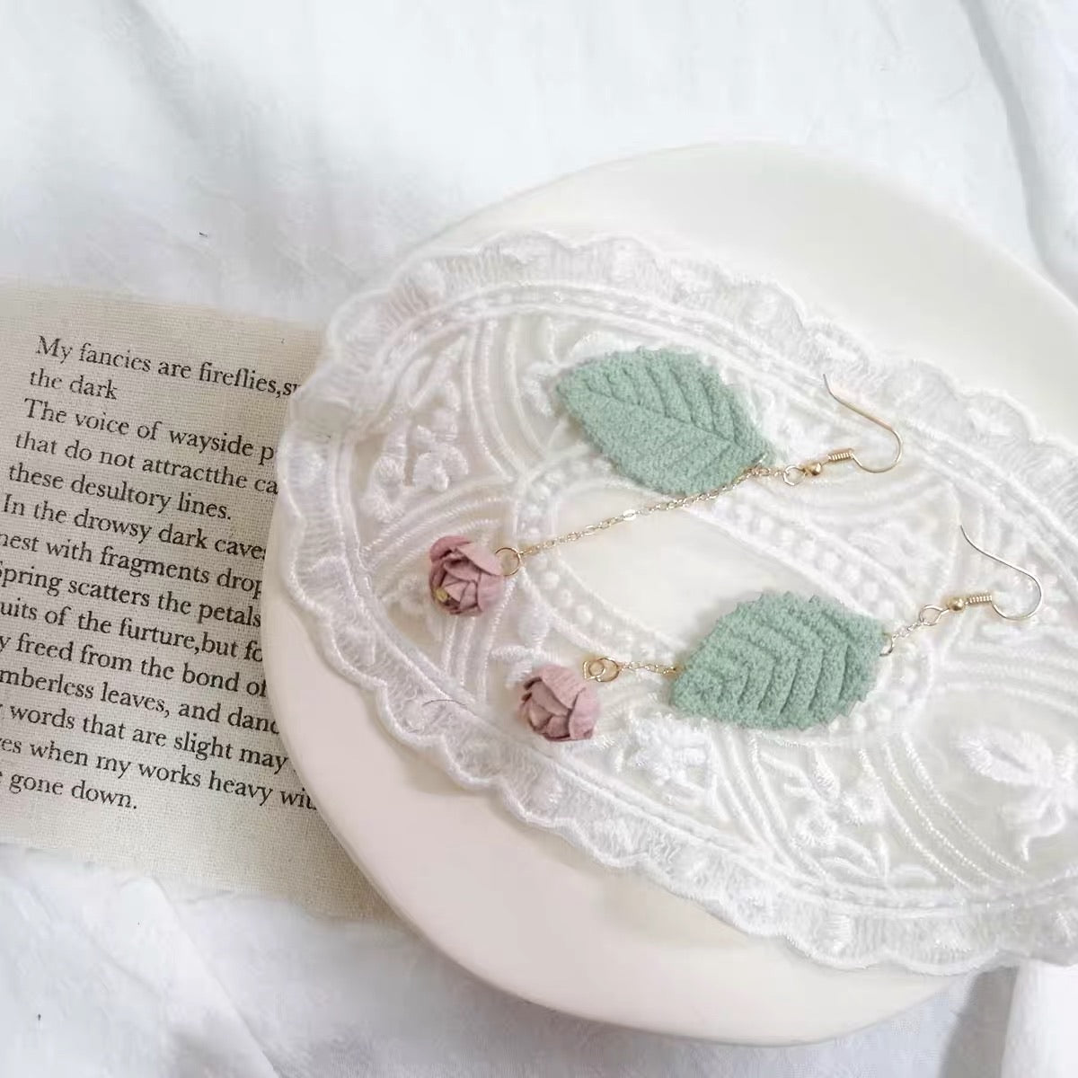 Rose and Leaf Earring