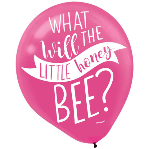 Image of Gender Reveal What Will It Bee? Latex Balloons Assorted Colours