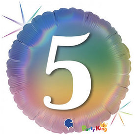 Pastel Rainbow Foil Balloon Round 5th