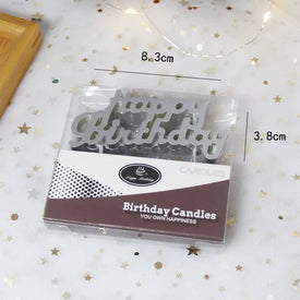 Metallic Happy Birthday Gold Candle