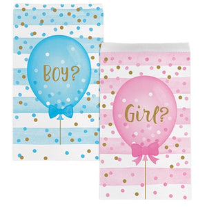Gender Reveal Balloons Paper Treat Bags