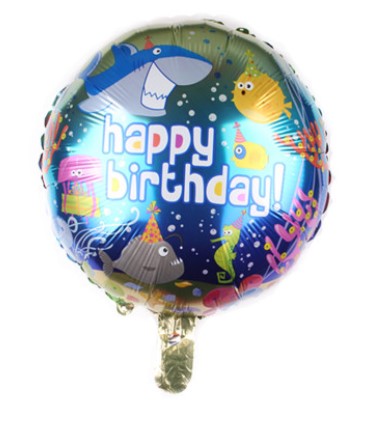 45cm (18") Round Foil Balloon - Happy Birthday Ocean
